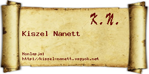 Kiszel Nanett névjegykártya